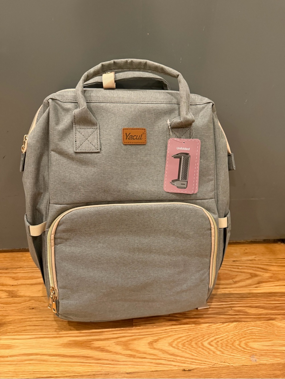 Diaper Bag Backpack that unfolds into a bassinet. NWT!